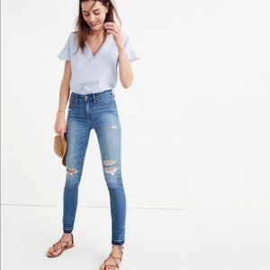 Madewell 9" High Rise Skinny Jeans: Torn-Knee Edition
